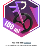 100 mile ride badge Garmin Connect